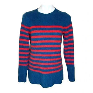 J. Crew collection black label red and blue nautical stripe  crew neck s…